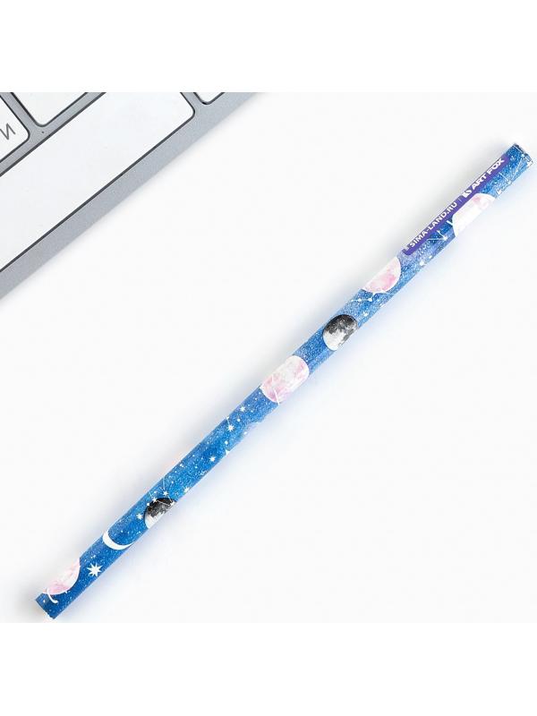 Карандаш чернографитный без ластика «Космос»