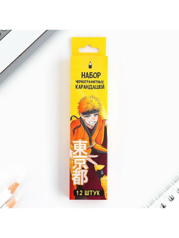 Карандаш чернографитный без ластика «Мальчик Аниме»