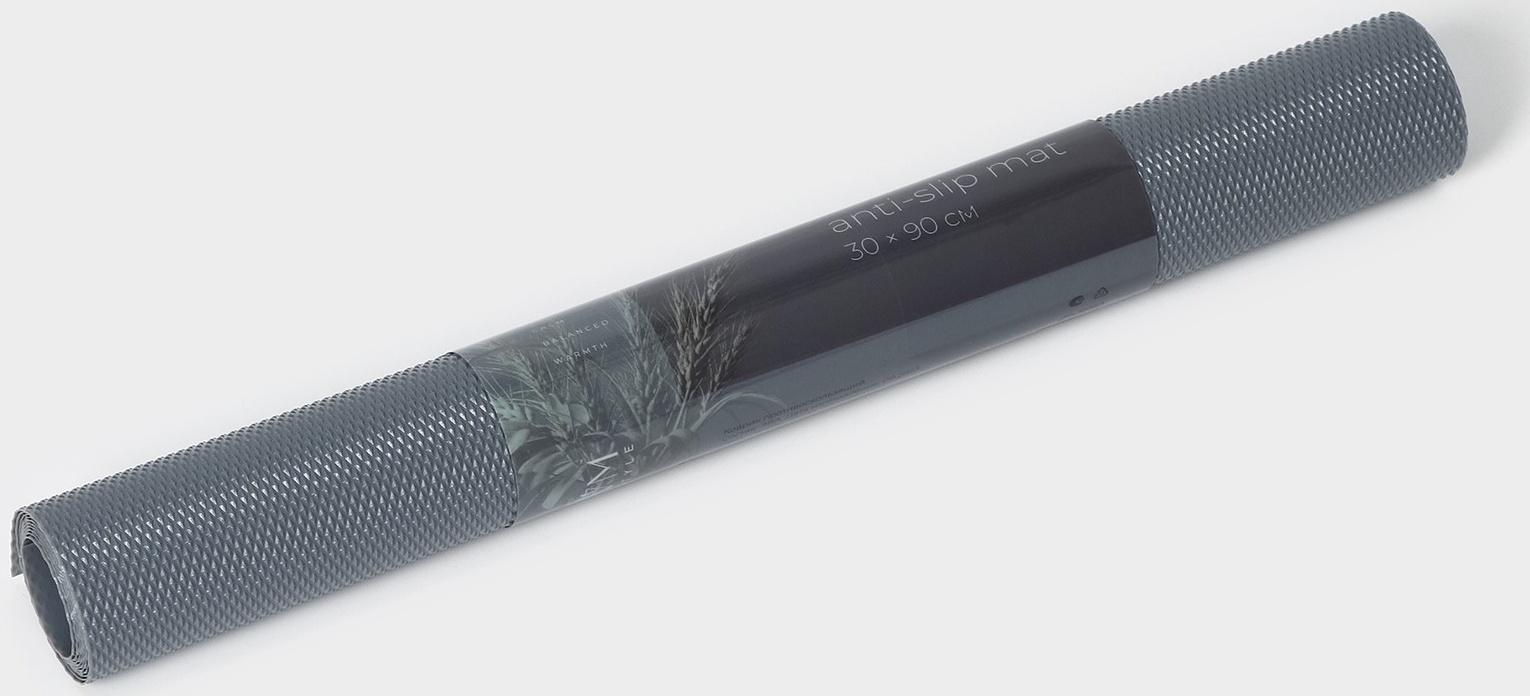 Коврик противоскользящий LaDо́m Elegiam, 30×90 см, цвет серый