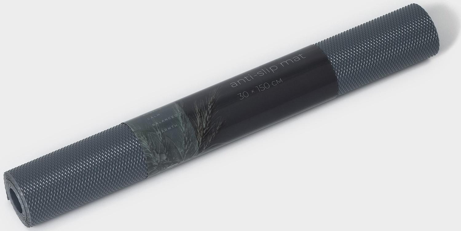 Коврик противоскользящий LaDо́m Elegiam, 30×150 см, цвет серый