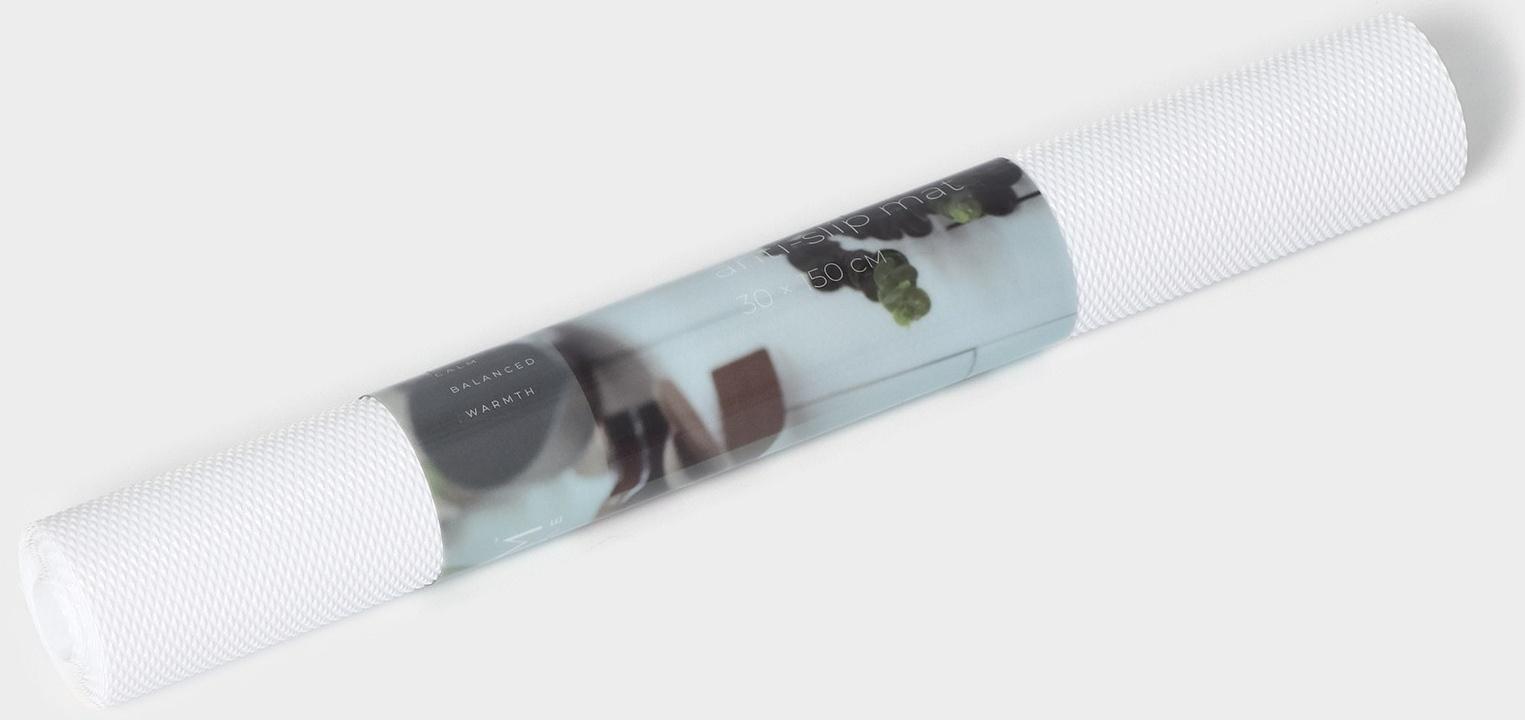 Коврик противоскользящий LaDо́m Elegiam, 30×150 см, цвет белый