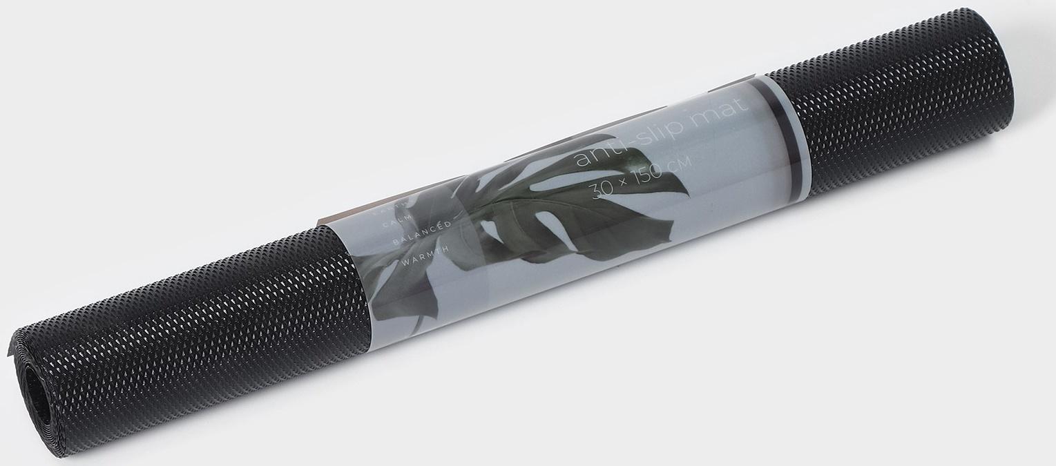 Коврик противоскользящий LaDо́m Elegiam, 30×150 см, цвет чёрный