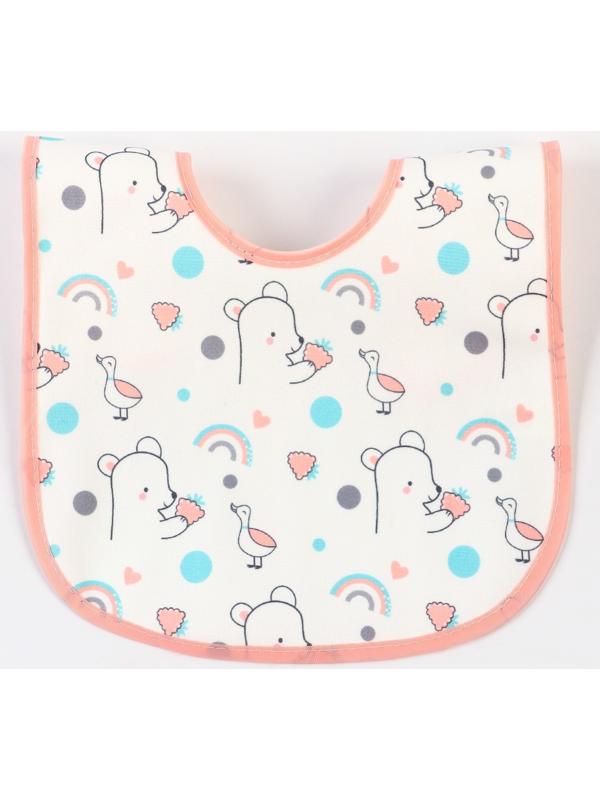 Нагрудник детский Крошка Я (фасовка 10 шт., розовая окантовка)