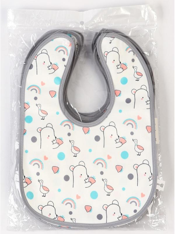 Нагрудник детский Крошка Я (фасовка 10 шт., серая окантовка)