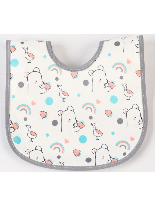 Нагрудник детский Крошка Я (фасовка 10 шт., серая окантовка)