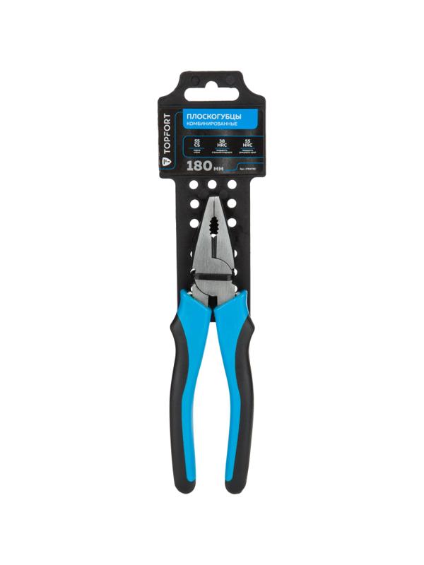 Плоскогубцы 180 мм TOPFORT из углеродистой стали с ручкой из ПВХ