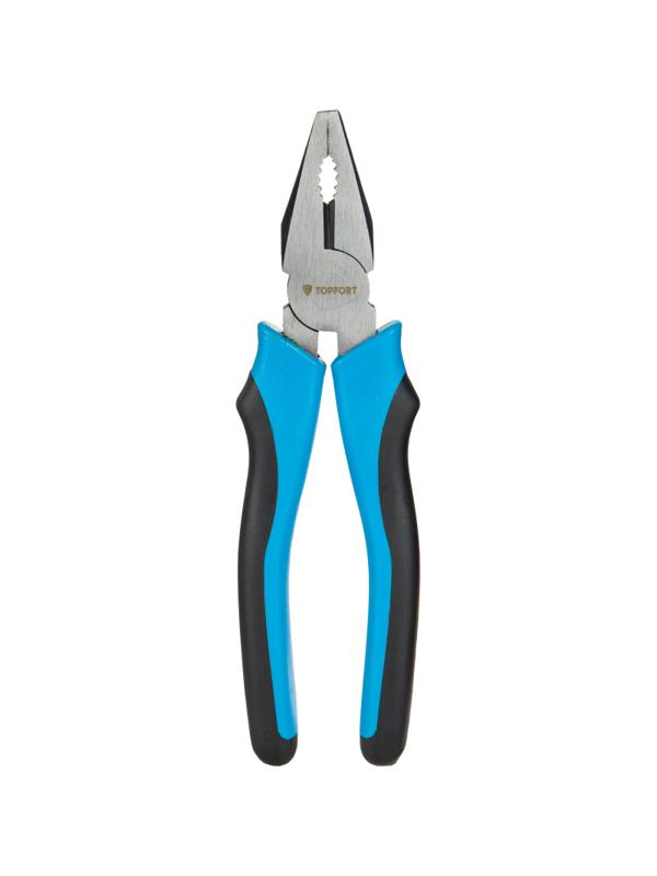 Плоскогубцы 180 мм TOPFORT из углеродистой стали с ручкой из ПВХ
