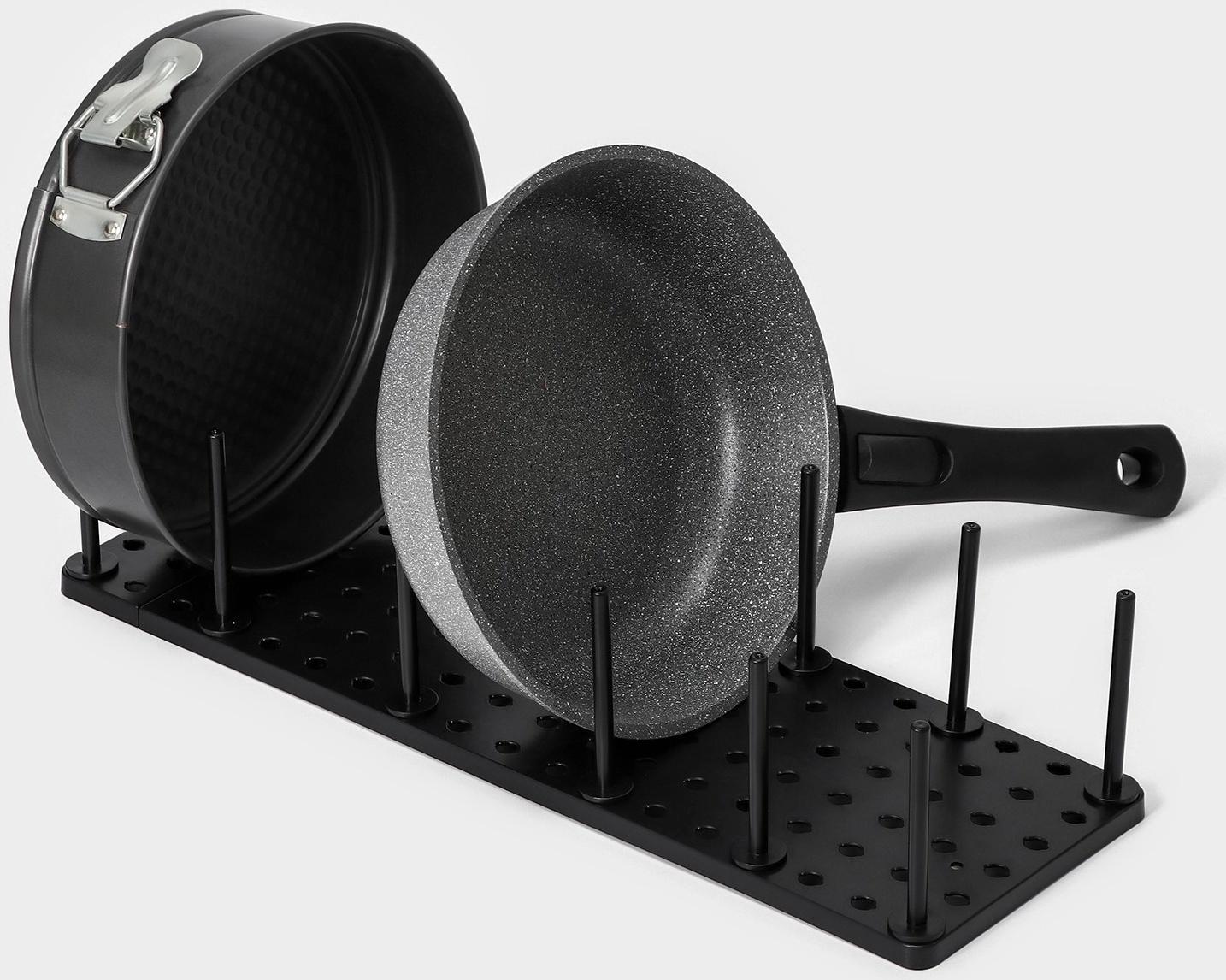 Органайзер для ящиков с регулировкой размера, 45×15×10 см, цвет чёрный