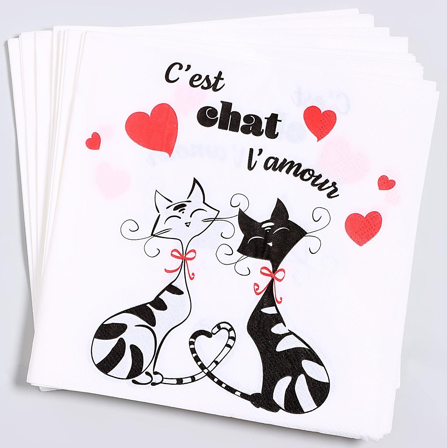 Салфетки бумажные «Замурчательная любовь», 33х33 см, набор 20 шт