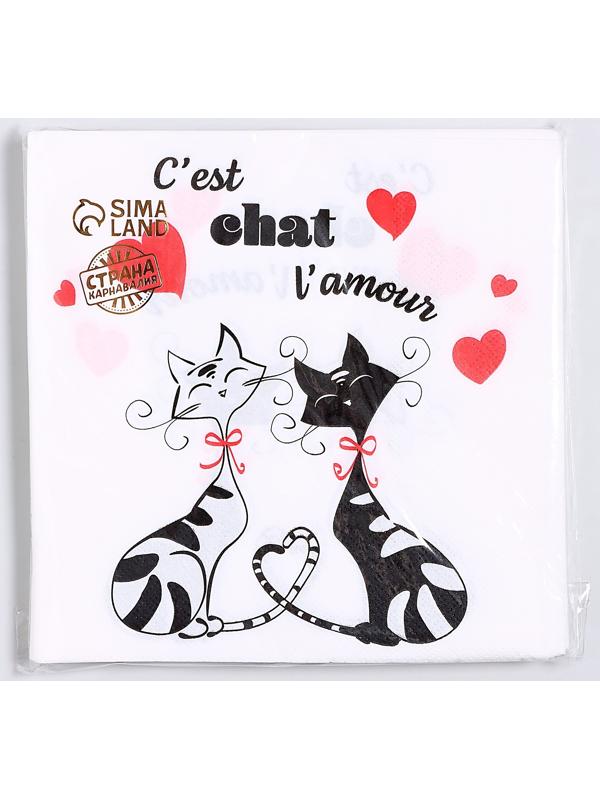 Салфетки бумажные «Замурчательная любовь», 33х33 см, набор 20 шт