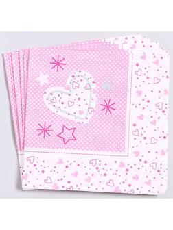 Салфетки бумажные «Волшебные сердечки», 33х33 см, набор 20 шт