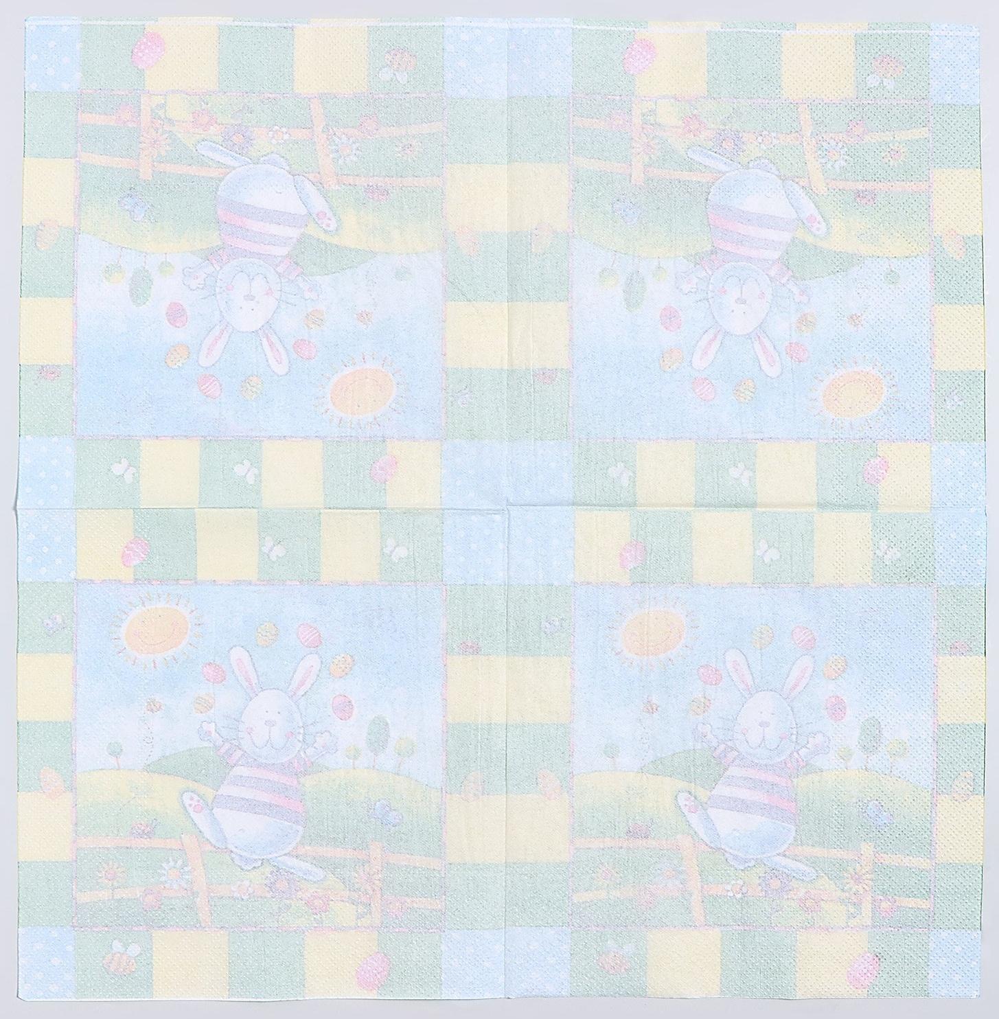 Салфетки бумажные «Пасхальный кролик», 33х33 см, набор 20 шт