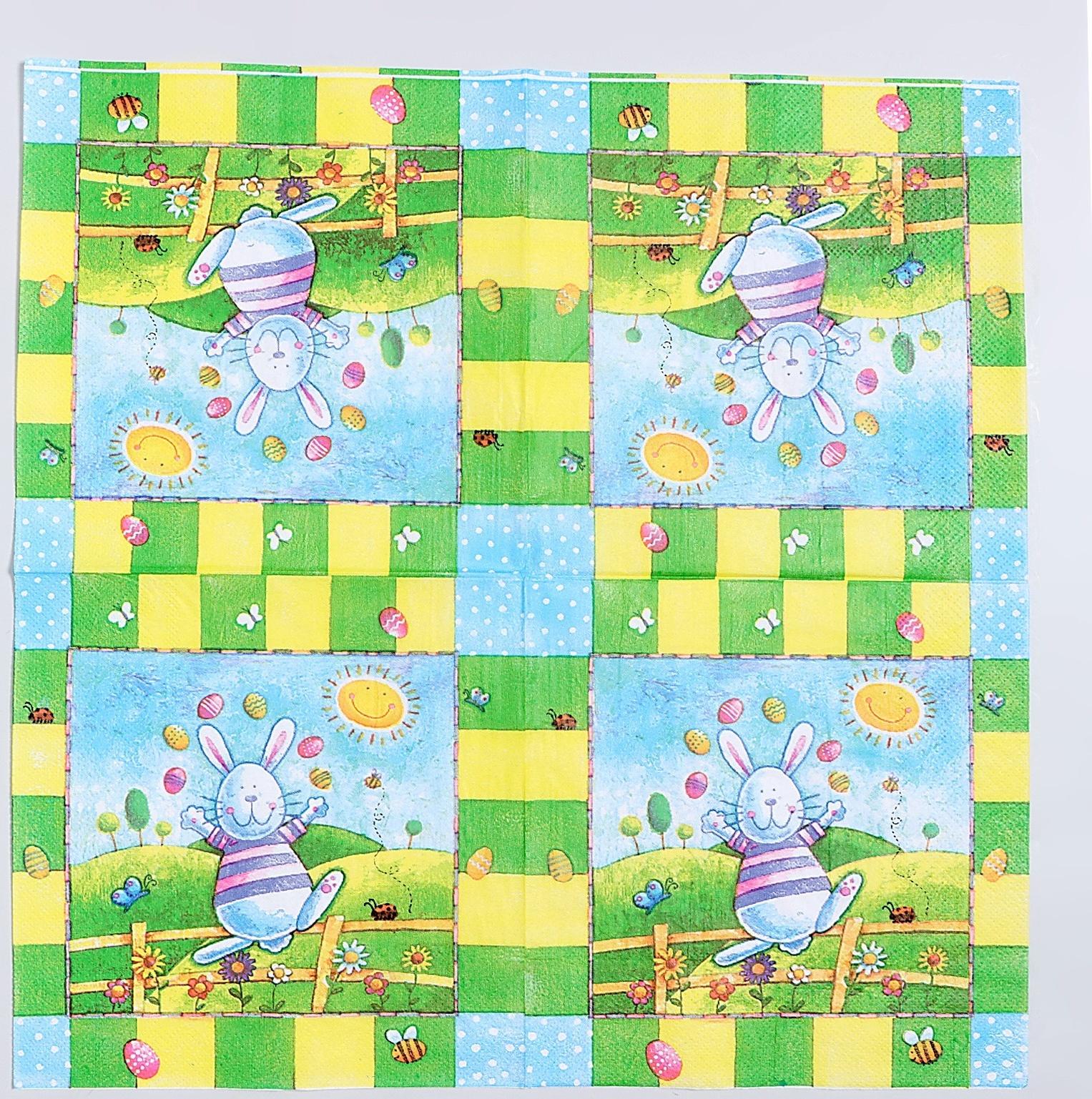 Салфетки бумажные «Пасхальный кролик», 33х33 см, набор 20 шт