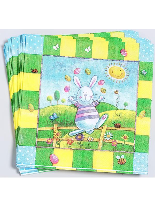 Салфетки бумажные «Пасхальный кролик», 33х33 см, набор 20 шт