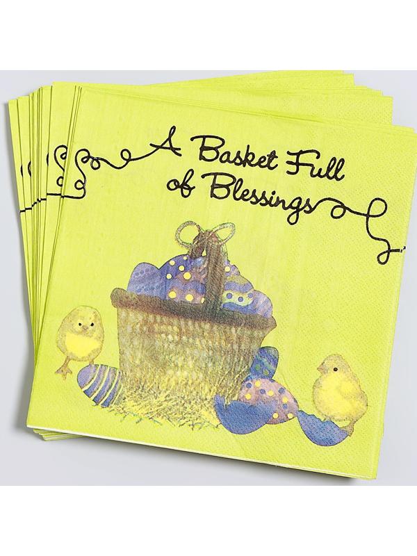 Салфетки бумажные «Пасхальная корзина» с цыплятами, 33х33 см, набор 20 шт