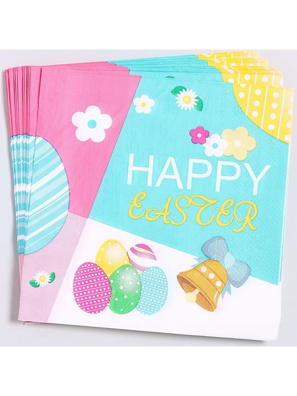 Салфетки бумажные «Счастливой пасхи» 33х33 см, набор 20 шт