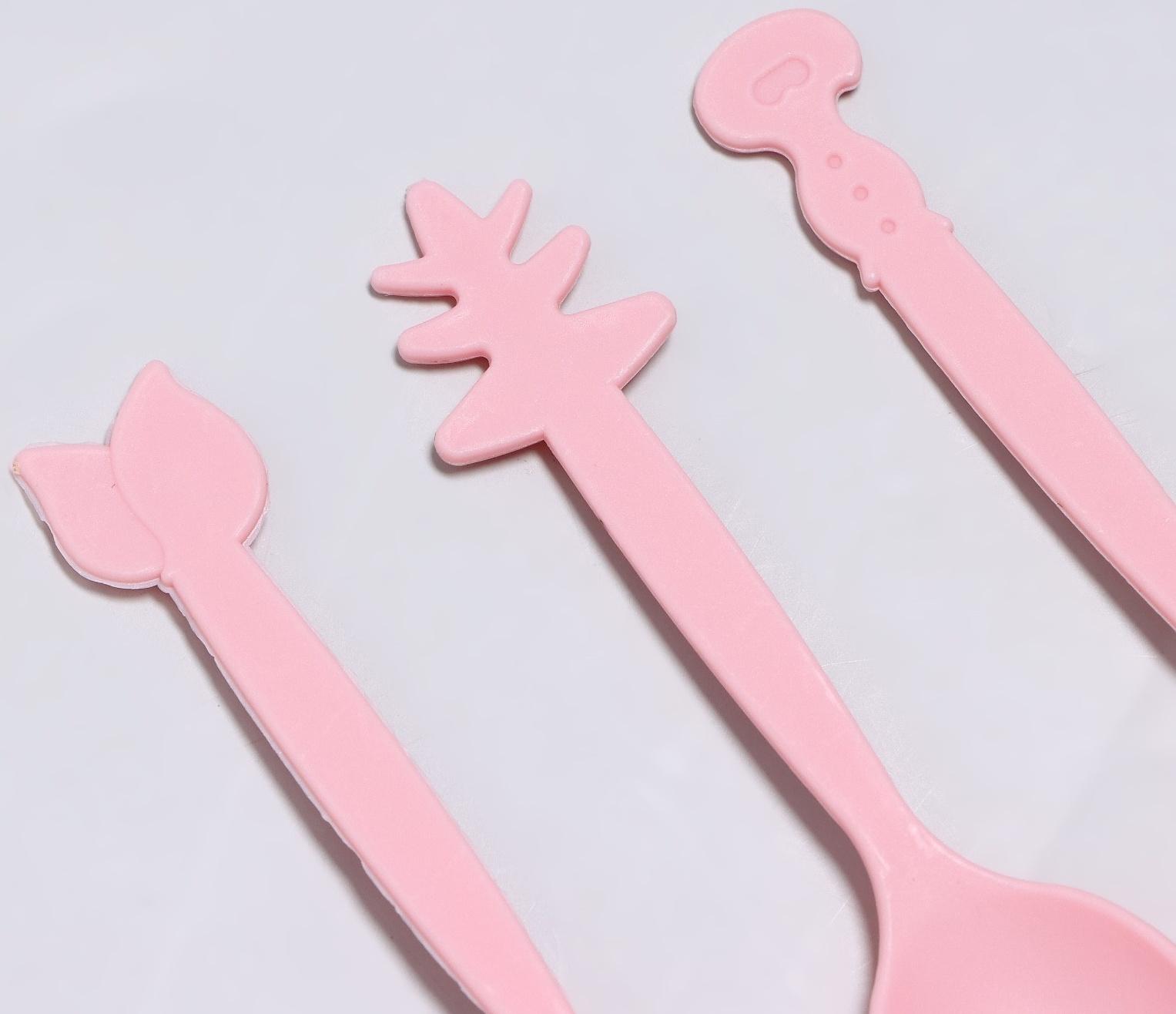 Ложки пластиковые, 9 см, 12 шт, цвет МИКС