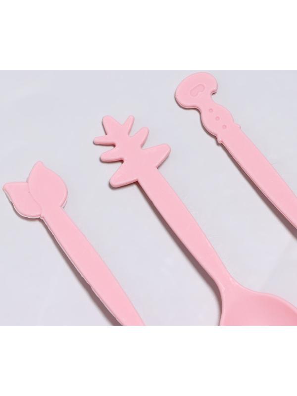 Ложки пластиковые, 9 см, 12 шт, цвет МИКС