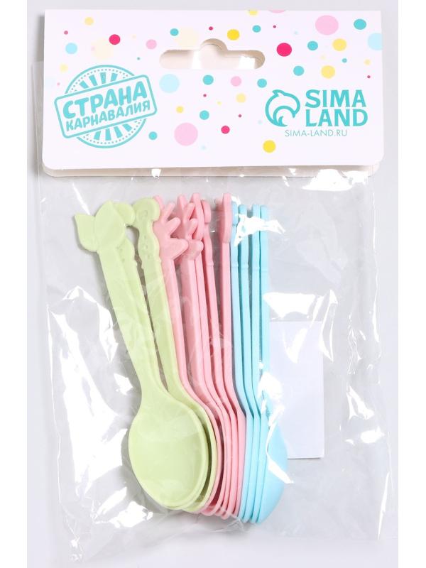 Ложки пластиковые, 9 см, 12 шт, цвет МИКС