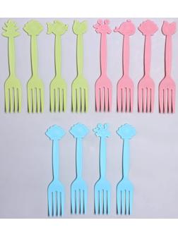 Вилки пластиковые «Подводный мир», 12 шт, 9 см, цвет МИКС