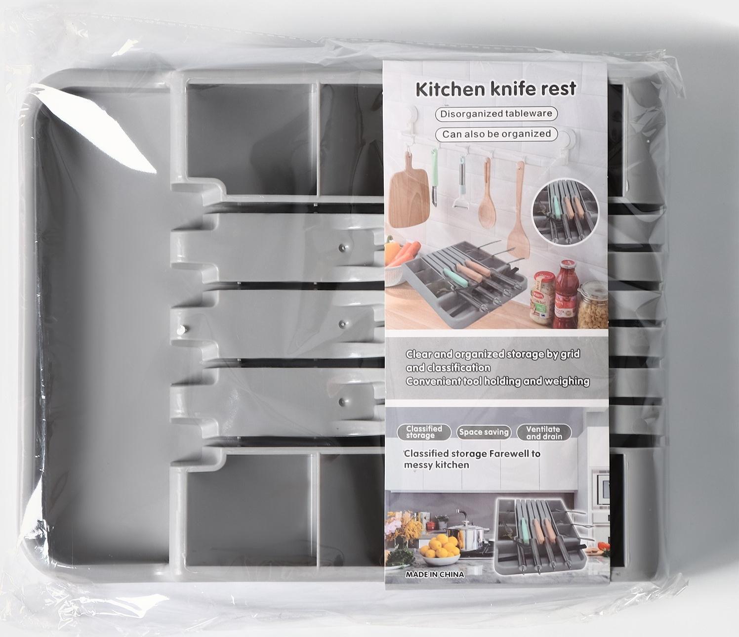 Лоток для столовых приборов и ножей, 30×23,5×5см, цвет серый