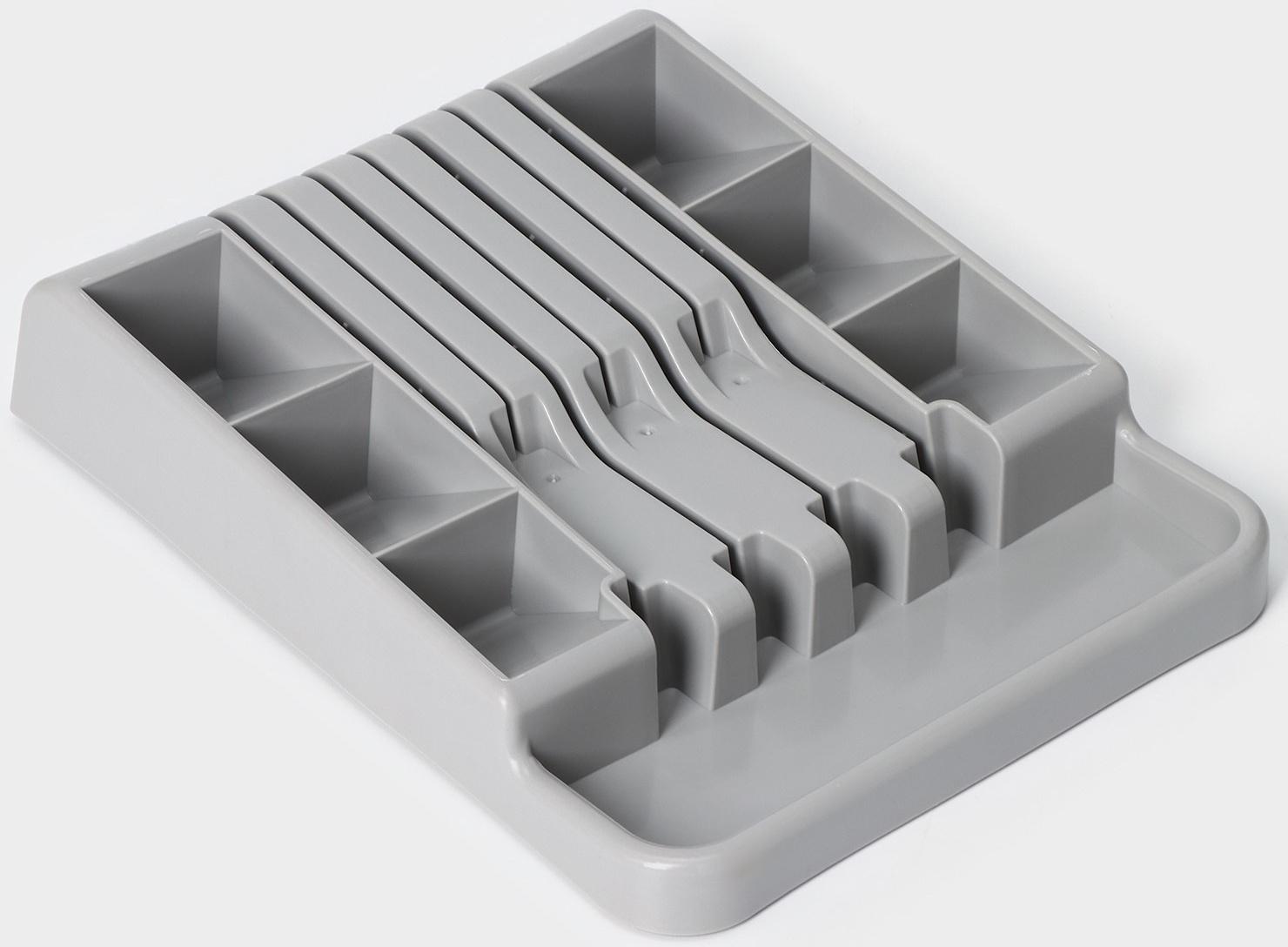 Лоток для столовых приборов и ножей, 30×23,5×5см, цвет серый