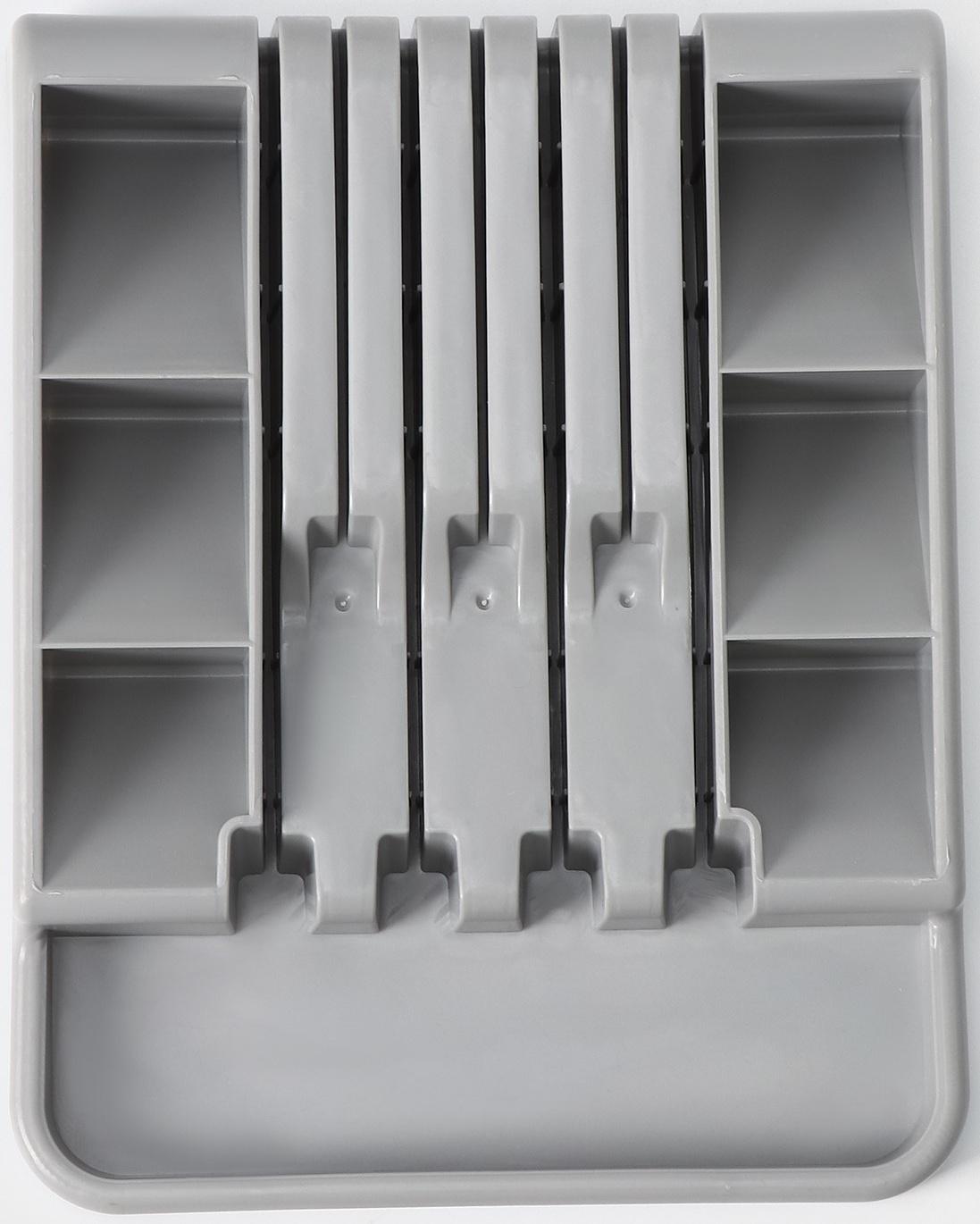 Лоток для столовых приборов и ножей, 30×23,5×5см, цвет серый