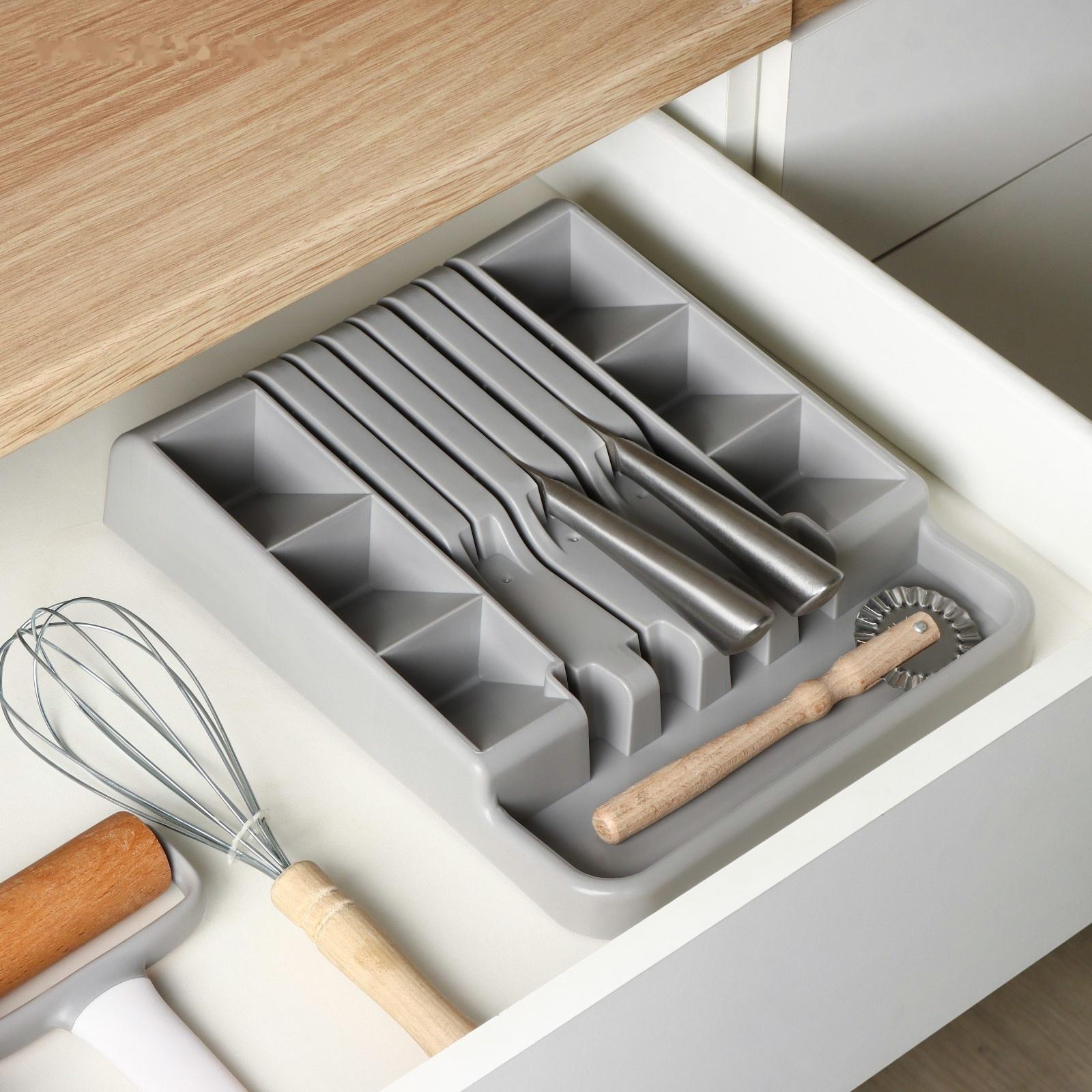 Лоток для столовых приборов и ножей, 30×23,5×5см, цвет серый