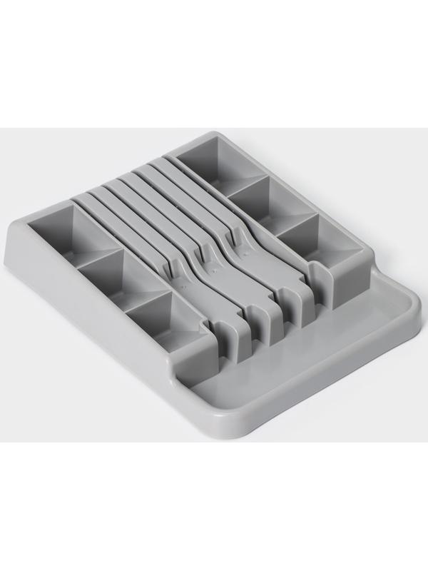 Лоток для столовых приборов и ножей, 30×23,5×5см, цвет серый