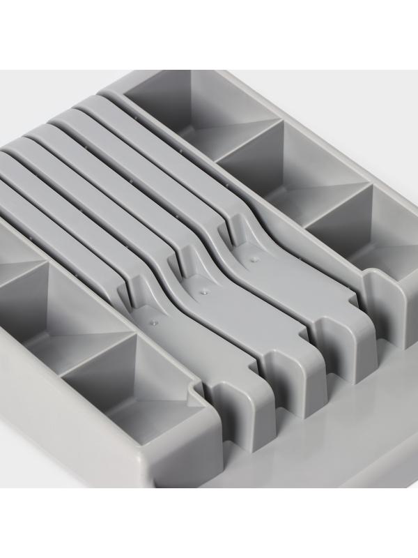 Лоток для столовых приборов и ножей, 30×23,5×5см, цвет серый