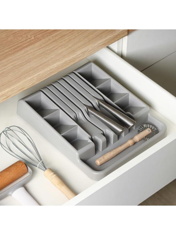 Лоток для столовых приборов и ножей, 30×23,5×5см, цвет серый
