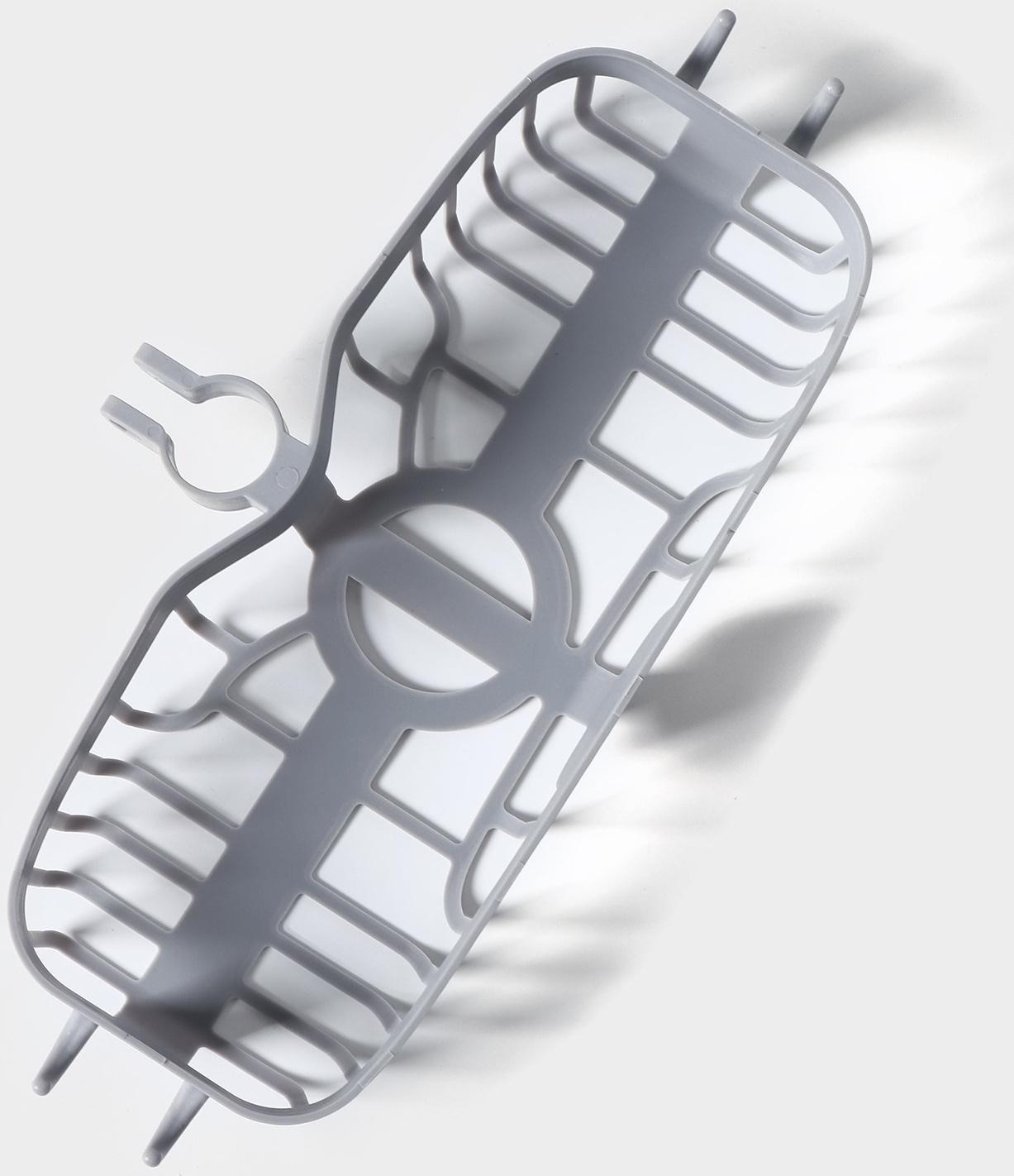Полка на кран для губок и мелочей, 25×10,5×5 см, цвет серый