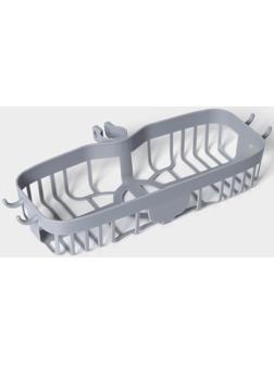 Полка на кран для губок и мелочей, 25×10,5×5 см, цвет серый