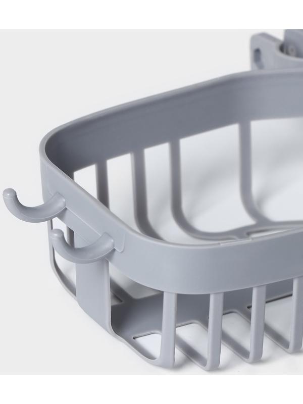 Полка на кран для губок и мелочей, 25×10,5×5 см, цвет серый