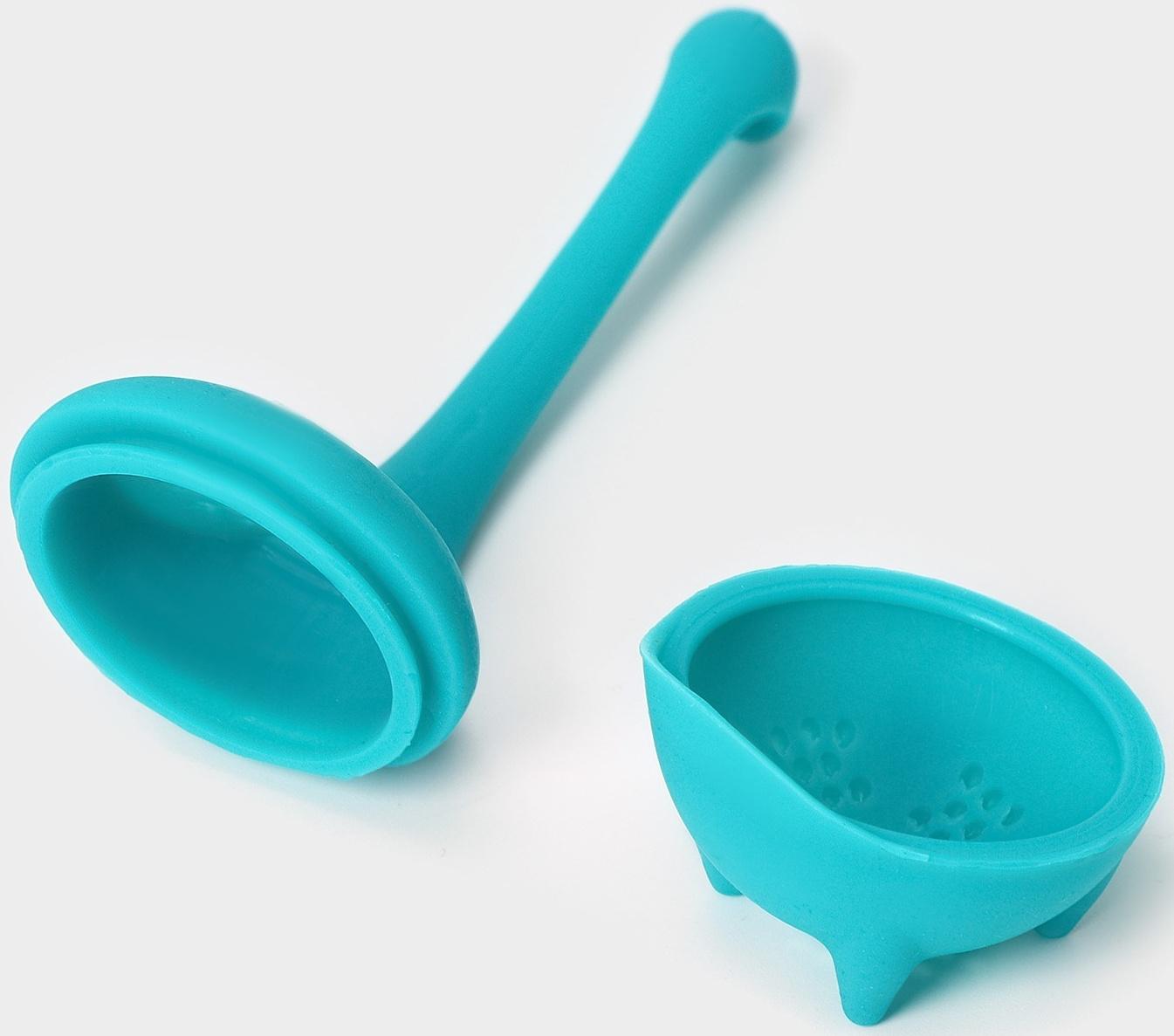 Ситечко для заваривания чая «Динозавр», 14,5 см, цвет бирюзовый