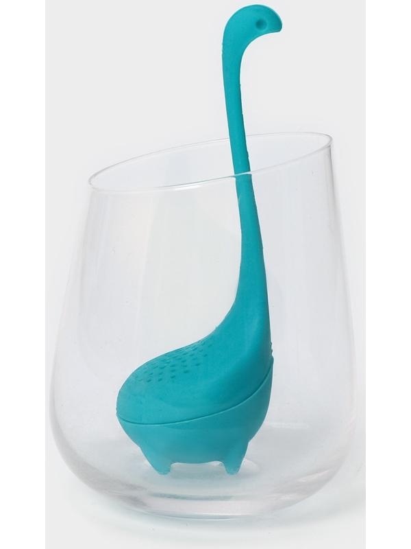 Ситечко для заваривания чая «Динозавр», 14,5 см, цвет бирюзовый