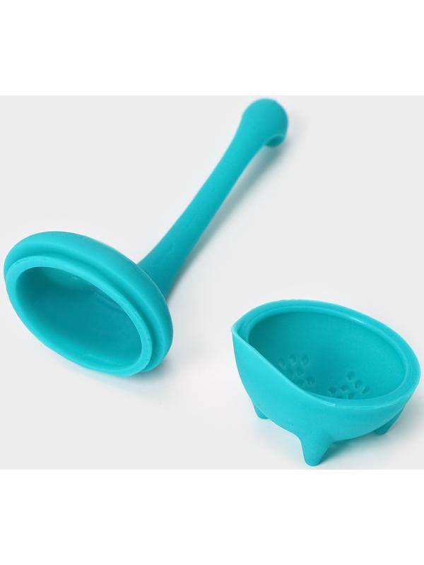 Ситечко для заваривания чая «Динозавр», 14,5 см, цвет бирюзовый