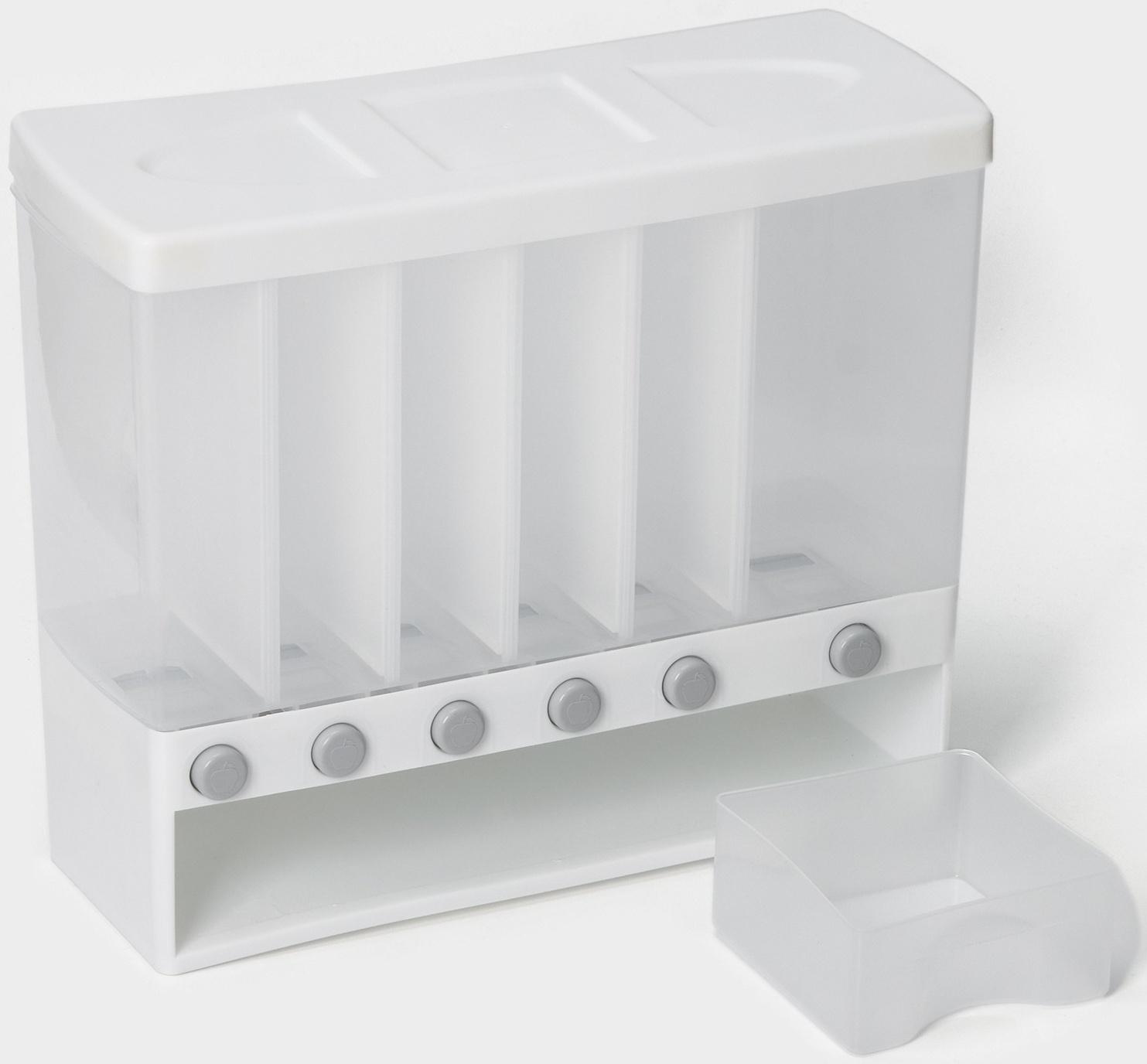 Органайзер для сыпучих продуктов с 6 ячейками, 39×14,5×32 см, цвет белый