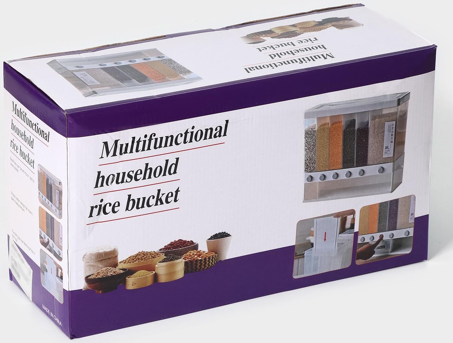 Органайзер для сыпучих продуктов с 6 ячейками, 39×14,5×32 см, цвет белый