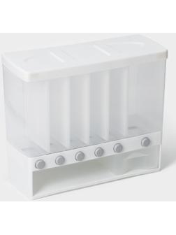 Органайзер для сыпучих продуктов с 6 ячейками, 39×14,5×32 см, цвет белый