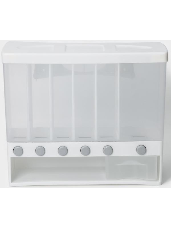 Органайзер для сыпучих продуктов с 6 ячейками, 39×14,5×32 см, цвет белый