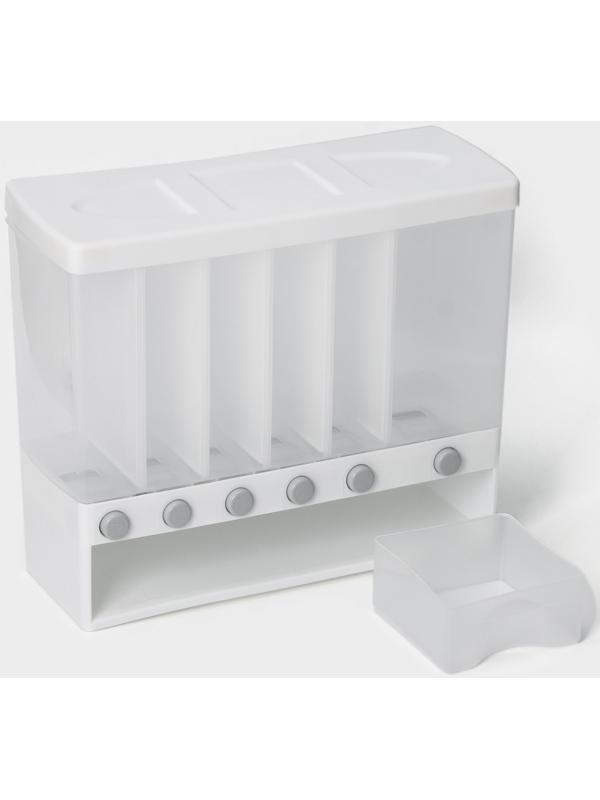 Органайзер для сыпучих продуктов с 6 ячейками, 39×14,5×32 см, цвет белый