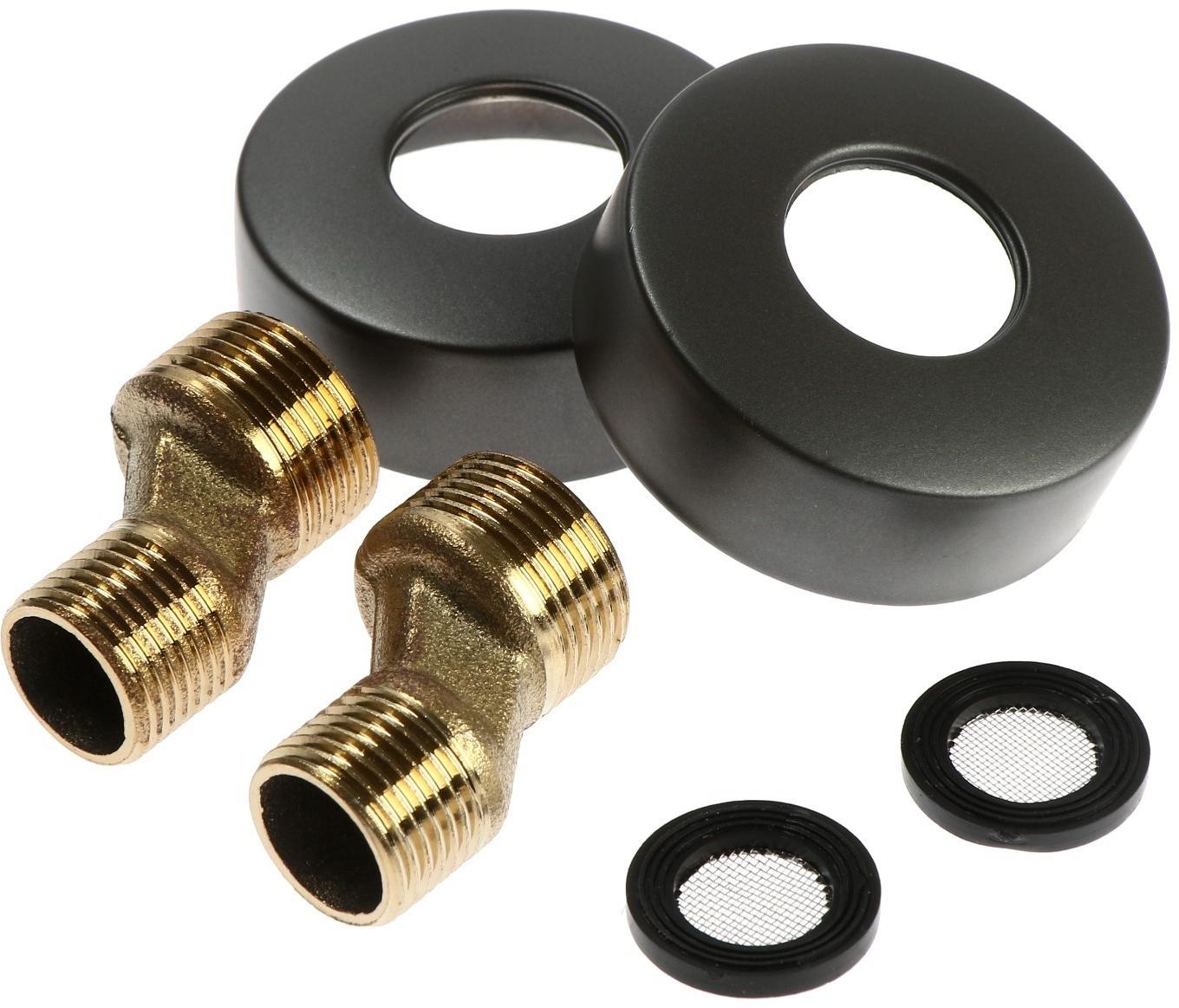 Душевая система ZEIN Z3683, верхняя и ручная лейка, ПВХ шланг, гигиенический набор, графит