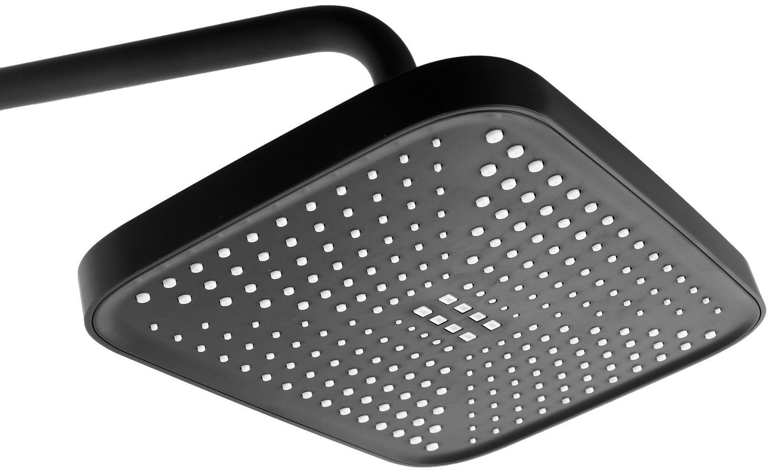 Душевая система ZEIN Z3684, верхняя и ручная лейка, ПВХ шланг, гигиенический набор, черная