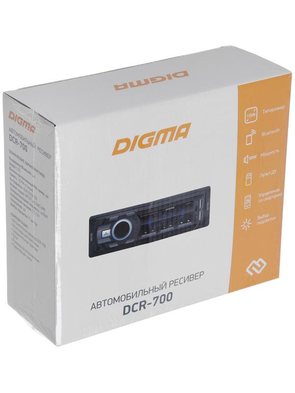 Автомагнитола Digma DCR-700 1DIN, 4 x 50 Вт, USB, AUX