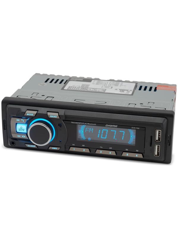 Автомагнитола Digma DCR-700 1DIN, 4 x 50 Вт, USB, AUX