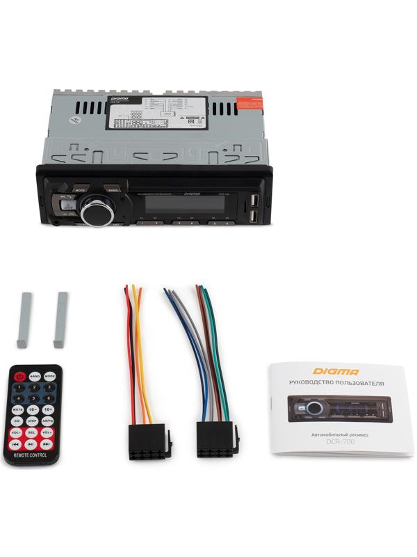 Автомагнитола Digma DCR-700 1DIN, 4 x 50 Вт, USB, AUX