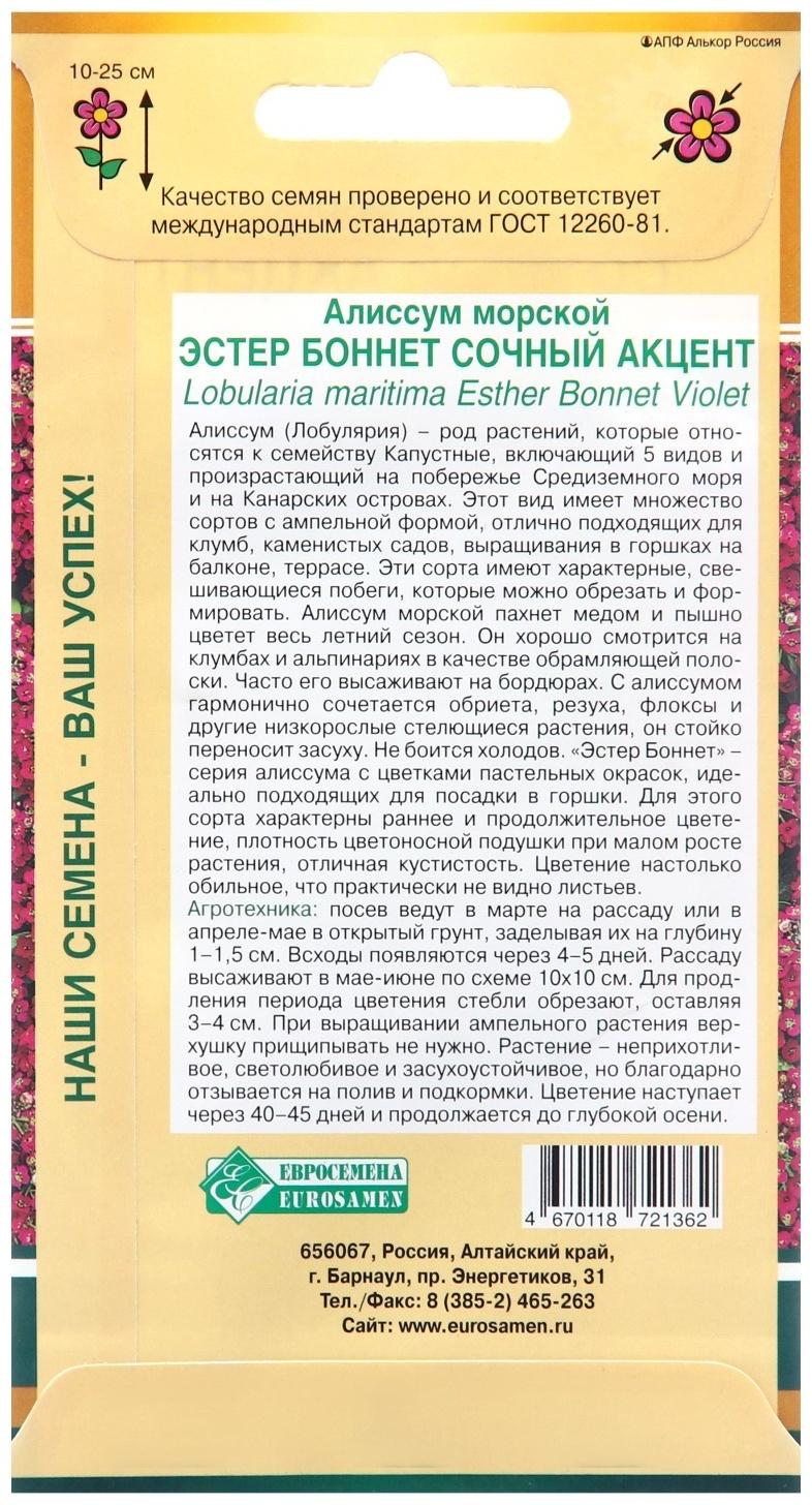 Семена цветов  Алиссум морской 