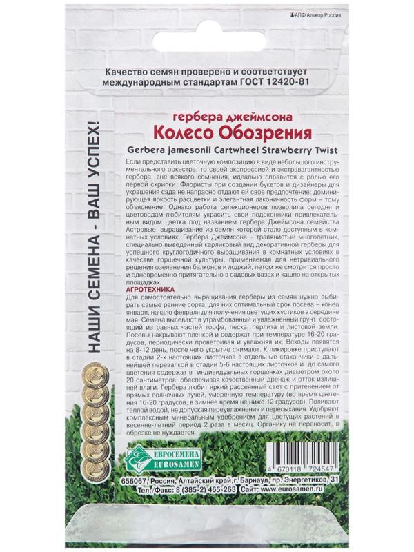 Семена цветов Гербера джеймсона 