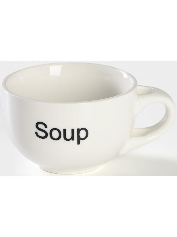 Супница фарфоровая с ложкой на бамбуковой подставке BellaTenero, 450 мл, 15×11,5×7,5 см, цвет белый